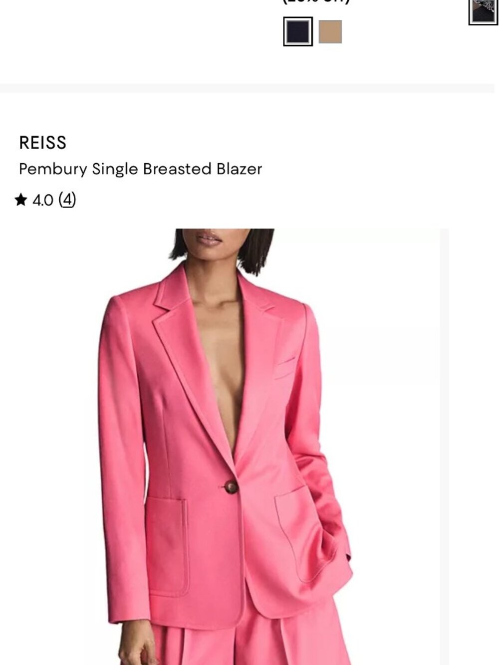 Reiss Pink Blazer Pembery Single Breasted Blazer US 6